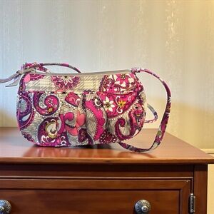 Vera Bradley Pink and Gray Shoulder Bag